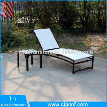New outdoor sun lounger with wheels and side table